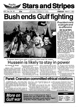 Image result for president h w bush announced the persian gulf  has ended
